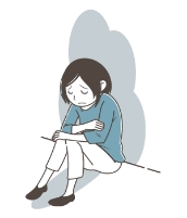 悲しむ女性のイラスト